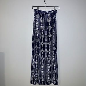 Blue & White Maxi Skirt